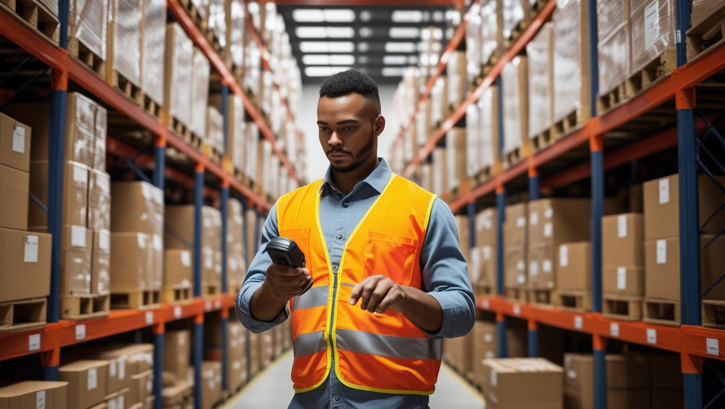 A person in a professional housekeeping uniform with a cleaning cart, smiling.